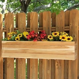 Details about   Teak wood planter flower herb window box garden 24" inches long x 16" x 16" TEAK 